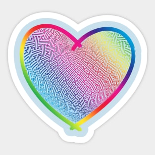 Geometric rainbow heart Sticker